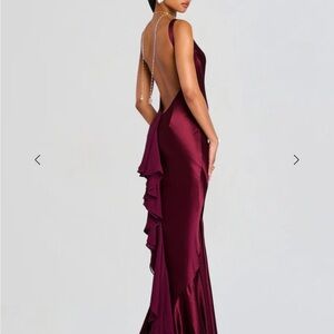 Retrofete Burgundy Open Back Dress